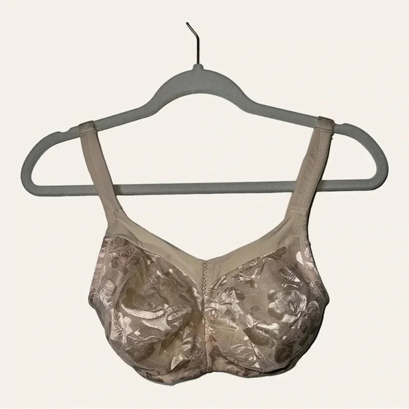 0301. WACOAL 34DDD BRA NUDE COLOR FLORAL ADJUSTABLE STRAPS NOTPADDED - Picture 1 of 9